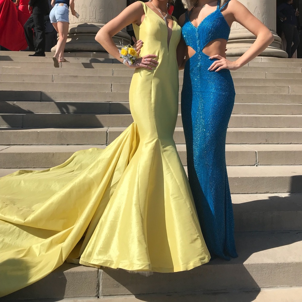 Jovani Yellow Prom Dress - Picture 2 of 8